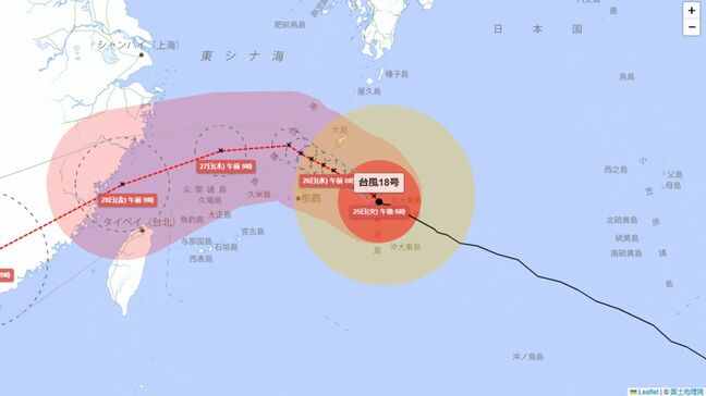 台風18号 きょう25日の夕方からあす26日の朝にかけて高波や暴風に厳重警戒 鹿児島|TBS NEWS DIG