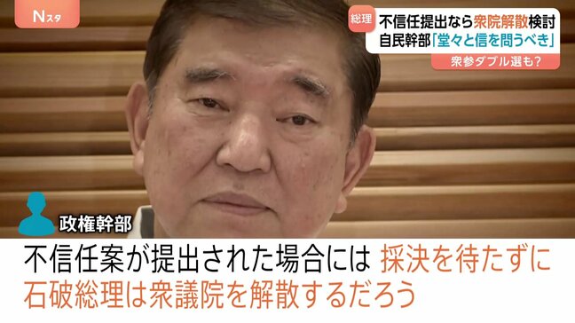 衆参ダブル選も?不信任案提出なら衆院解散検討 自民幹部「信を問うべき」|TBS NEWS DIG