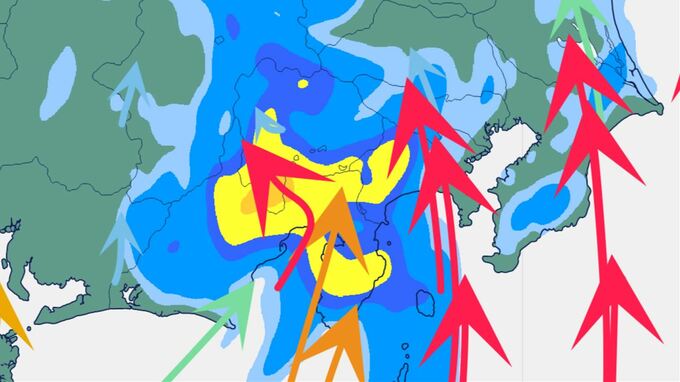 【大雨情報】14日夜遅くから15日昼前にかけ、雷を伴った激しい雨の降る所が　警報級の可能性も　山梨【発雷確率・雨と風のシミュレーション】|TBS NEWS DIG