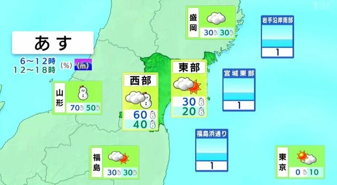 【24日宮城の天気】西部は積雪増加のおそれ 内陸は氷点下5℃以下で路面や水道管の凍結に注意 tbc気象台（23日午後4時現在）|TBS NEWS DIG