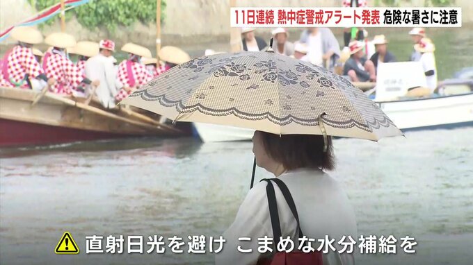 熱中症警戒アラート11日連続発表　危険な暑さ続く　直射日光を避けこまめな水分補給を　広島|TBS NEWS DIG
