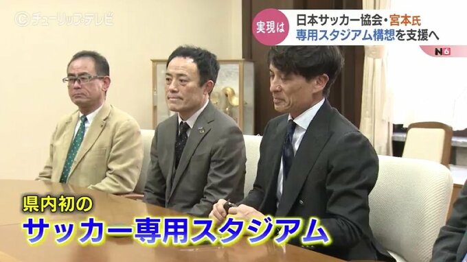 日本サッカー協会が県内初の専用スタジアム建設を支援へ　宮本氏がら新田知事と面会　|　富山のニュース｜天気・防災｜チューリップテレビ