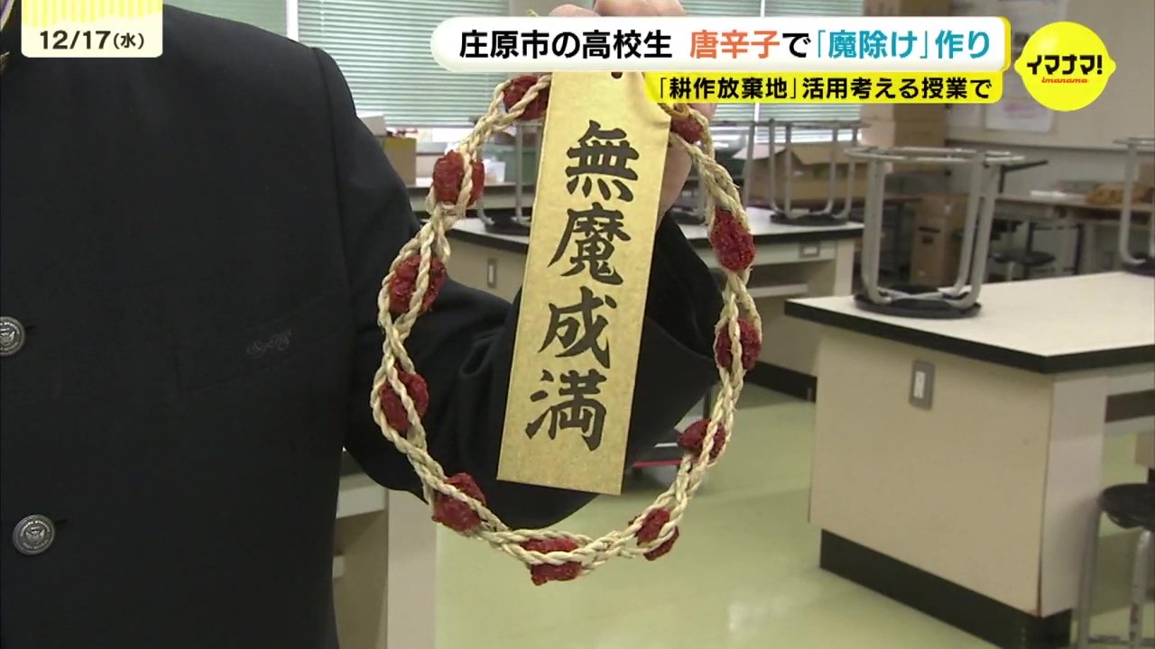 これじゃ悪魔も寄って来れん」高校生が自作の唐辛子で魔除け作り 広島
