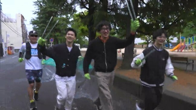 ジョギングしながらごみ拾い　街をきれいにするクリーン作戦「プロギング」に早朝から約50人【岡山市】|TBS NEWS DIG