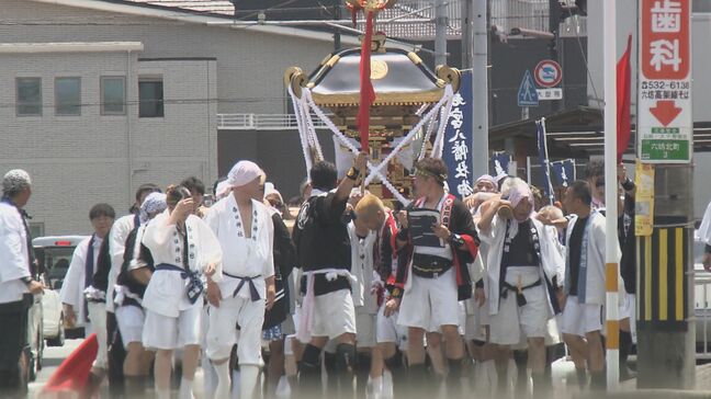 若宮八幡社で夏祭り 暑さに負けず神輿が街を巡行 大分市で今年初の猛暑日|TBS NEWS DIG