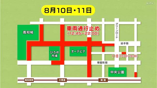 【交通規制】高知市で開催、納涼花火大会とよさこい祭りに伴う交通規制|TBS NEWS DIG
