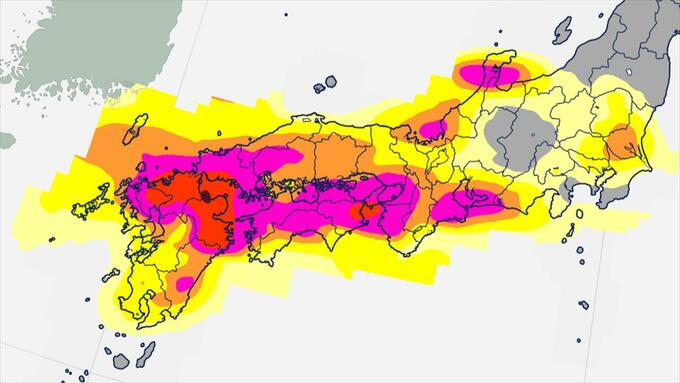 【大雨情報】西日本～北日本は土砂災害に厳重に警戒　西日本～北日本で13日にかけ非常に不安定な状態続く【雨と風のシミュレーション・発雷確率】　|　山梨のニュース | ＵＴＹテレビ山梨
