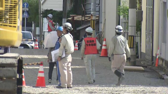 「１秒でも早く普通の生活に戻れるように」広島市の大規模陥没　復旧工事続く　下水管の破損状況などを調べ|TBS NEWS DIG