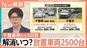 千葉豪雨で放置車両が2500台…追突事故の危険も 水没時の対応と知っておくべき車両保険【Nスタ解説】|TBS NEWS DIG