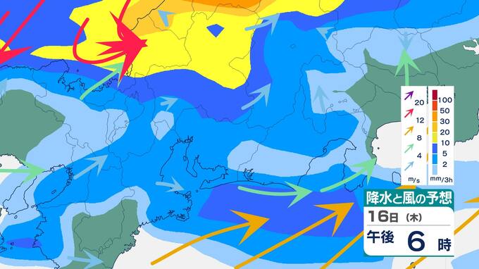 【東海地方】16日夜遅くにかけ　激しい突風､落雷､急な強い雨に注意…暖かく湿った空気が流れ込み大気の状態が不安定に【雨と風のシミュレーション】　|　富山のニュース｜天気・防災｜チューリップテレビ