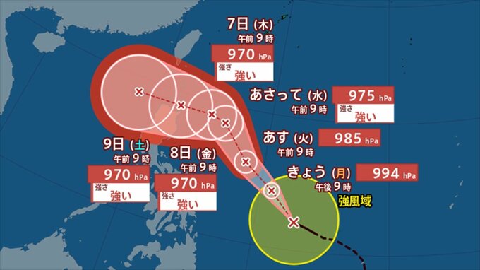 【台風情報】台風22号（インシン）　フィリピンの東海上で発生　【進路予想・あすの天気・週間天気・雨と風のシミュレーション】|TBS NEWS DIG