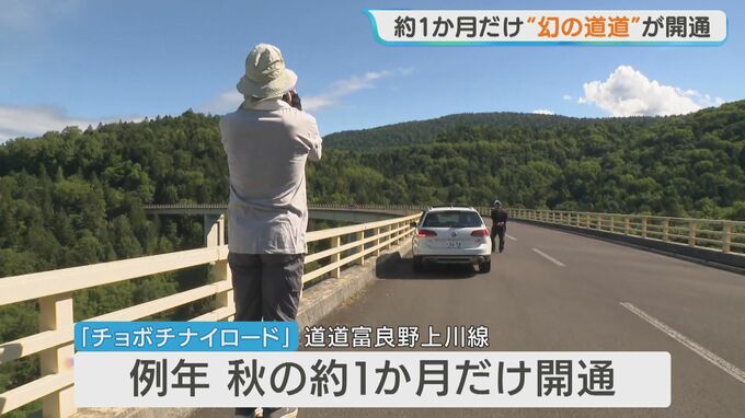 例年より早い8月6日に安全確認され開通した北海道東川町のチョボチナイロード