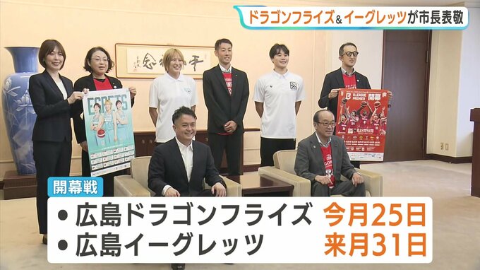 「リーグにとってもクラブにとっても大きな節目」「広島でバスケットができることに感謝」広島ドラゴンフライズと広島とイーグレッツがシーズン開幕前に広島市長表敬|TBS NEWS DIG