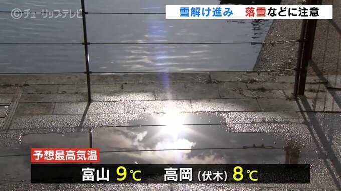 雪解け進み屋根からの落雪などに注意　前線伴う低気圧の影響で曇りまたは雨　富山　|　富山のニュース｜天気・防災｜チューリップテレビ