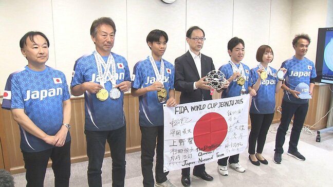 ドローンサッカーW杯で初代王者　大分県の高校生が佐藤知事に優勝報告|TBS NEWS DIG