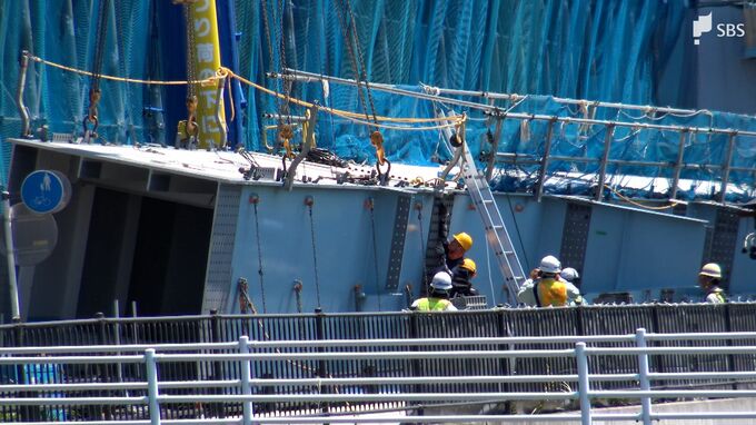 落下した橋げた24日早朝から運び出し　分割作業続く　国道1号バイパス工事8人死傷事故＝静岡市清水区　|　静岡のニュース | SBSNEWS | 静岡放送