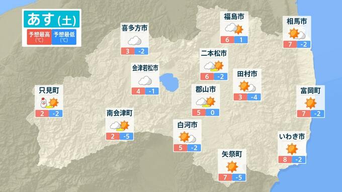 【天気】がんばれ受験生！今週末は受験日和も朝の冷え込み、路面凍結に注意　福島　|　福島のニュース│TUF