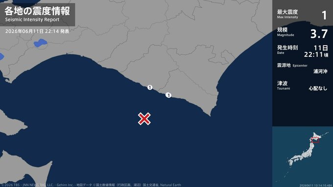 北海道で最大震度1の地震　北海道・新ひだか町、浦河町|TBS NEWS DIG