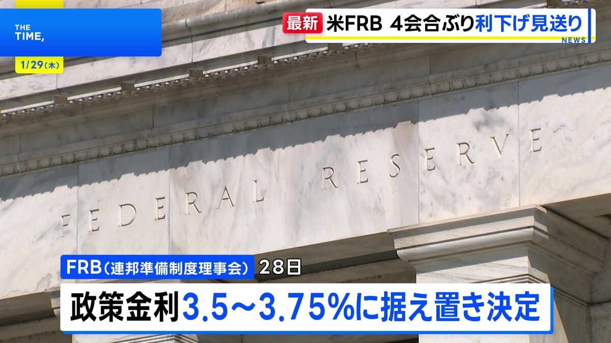 米FRB 政策金利据え置きを決定 利下げの見送りは4会合ぶり | TBS NEWS DIG
