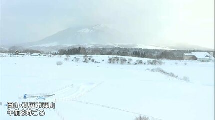 岡山県北はけさも降雪 厳しい冷え込み続く 積雪は上長田（真庭市）で