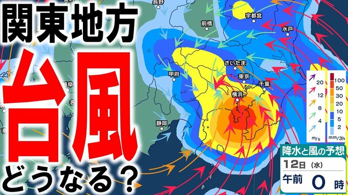 【台風15号情報】最大瞬間風速35m/s　“逆走”で関東直撃へ　東京首都圏への影響は？　山の日の11日（火）に関東上陸→12日（水）にかけ列島横断するように西日本へ　予想進路図／雨風シミュレーション　|　青森のニュース│ATV NEWS│青森テレビ