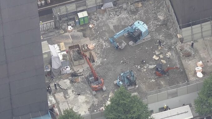 東京・中央区の工事現場で50代男性の首に鉄筋が刺さる　男性は心肺停止の状態か|TBS NEWS DIG