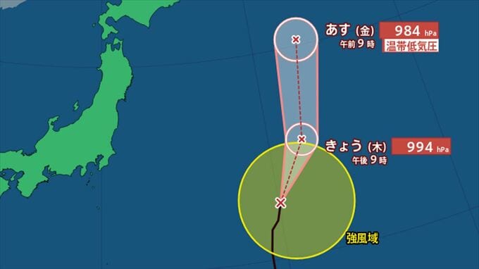 【台風情報】台風19号（バリジャット）あすには温帯低気圧に変わる見込み【進路予想・きょうの天気・あすの天気】　|　山梨のニュース | ＵＴＹテレビ山梨