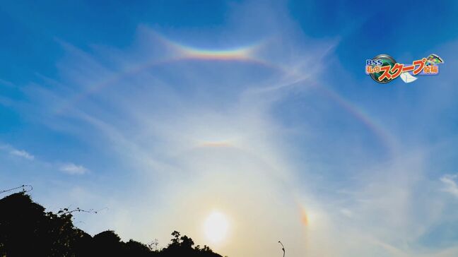 「この世のもんとは思えん…」奇跡の光景に気象台職員も驚き　「幻日」「ハロ」「タンジェントアーク」「外暈」「環天頂アーク」「ラテラルアーク」少なくとも6つの現象が同時に一枚の写真に収められる|TBS NEWS DIG