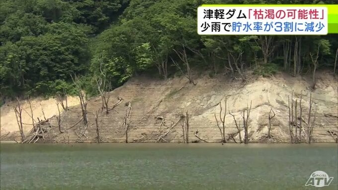 津軽ダム「枯渇する可能性」が…　貯水率が約3割に　『猛暑』と『少雨』で水が不足する恐れ　管理事務所は注意体制にあたる『渇水対策支部』を設置　青森県|TBS NEWS DIG