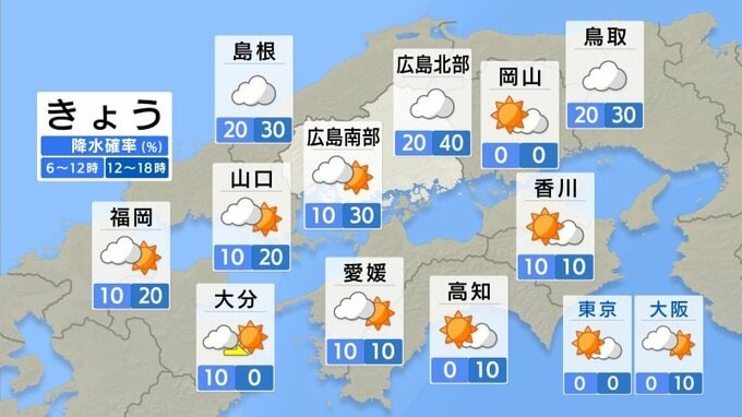 【きょう12/5(木)広島天気】雲が広がりやすく北部ほどしぐれる　きのうよりも寒い見込み|TBS NEWS DIG