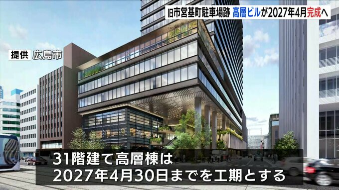 高層ビルは2027年4月に完成へ　旧広島市営基町駐車場後の再開発　完成後は広島商工会議所やホテルが　１階にはオープンスペースも|TBS NEWS DIG