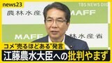 江藤農水大臣 政府・与党内で辞任論強まる「コメ買ったことない」は宮崎弁？大臣の釈明に宮崎県民「方言じゃないわ！」【news23】|TBS NEWS DIG