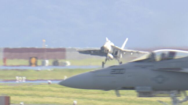 昼夜ともに予定終了時刻を超える　アメリカ軍岩国基地　空母艦載機FCLP|TBS NEWS DIG