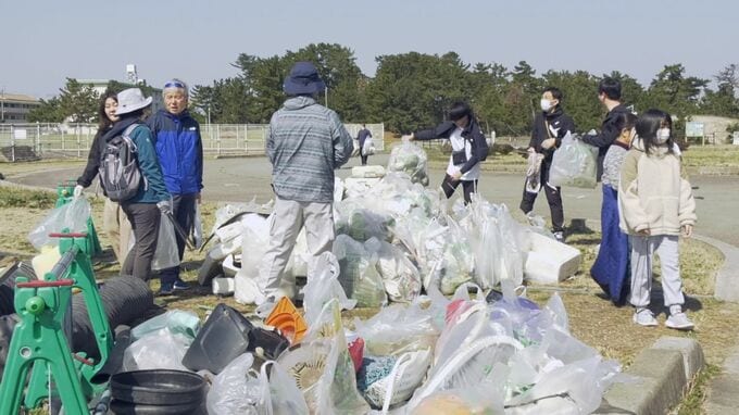 5月中旬並みの陽気の中、5周年「白砂青松」弓ヶ浜サイクリングコースで清掃活動　|　BSSニュース | BSS山陰放送