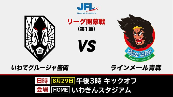 サッカーJFLリーグ　J3復帰を目指すグルージャ盛岡の開幕戦は8月29日　ホームでラインメール青森と対戦決定　|　IBC NEWS | IBC岩手放送