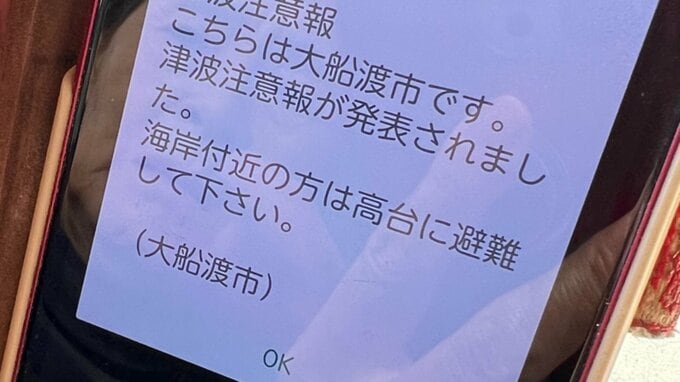 「津波注意報」の発表知らせるメールを誤配信　動作確認中に発生　作業手順の確認不足か　岩手・大船渡市|TBS NEWS DIG