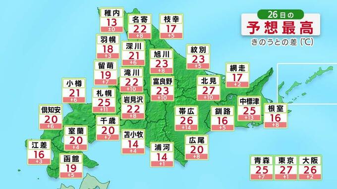「雨上がり」「晴れて」「気温上昇」でシラカバ花粉がピークに…26日北海道内は６月～７月並みの気温で花粉症の方は予防策を、黄砂も予想|TBS NEWS DIG