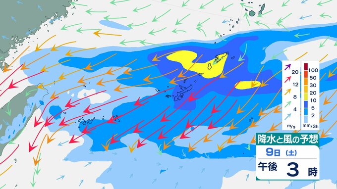 【沖縄地方】多いところで1時間に30mmの降雨予想　“警報級”大雨のおそれも　梅雨前線の影響で大気の状態が不安定に　【雨と風のシミュレーション】　|　富山のニュース｜天気・防災｜チューリップテレビ