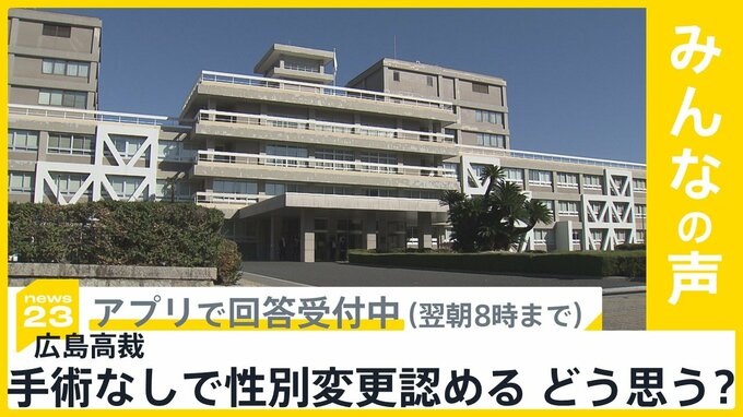広島高裁が手術なしで性別変更認める　外観要件｢違憲の疑い｣　あなたはどう思う？【news23】|TBS NEWS DIG