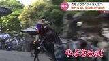 バンクする馬上から射抜く!超難易度の “やぶさめ” に歓声 豊作の祈り込め「やんさんま」富山・射水市 | 富山のニュース|天気・防災|チューリップテレビ