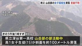斜面を約100m滑落　高校山岳部の活動中の女生徒（15）が意識不明　埼玉・御岳山|TBS NEWS DIG