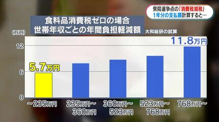 5万円もお得に…食料品の消費減税で年間いくら得する？ 家計簿から見る