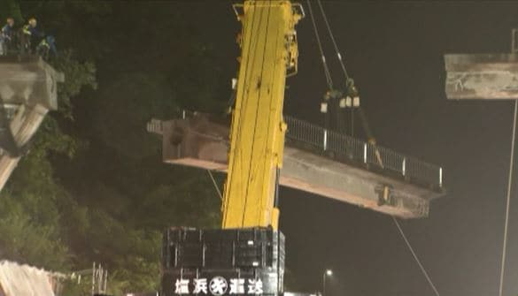 静岡市の橋桁落下事故直後の作業に緊張感も　中央自動車道で老朽化した跨道橋の撤去工事　飯田山本～中津川インターは10日21時～11日7時まで通行止め　（長野・阿智村）|TBS NEWS DIG