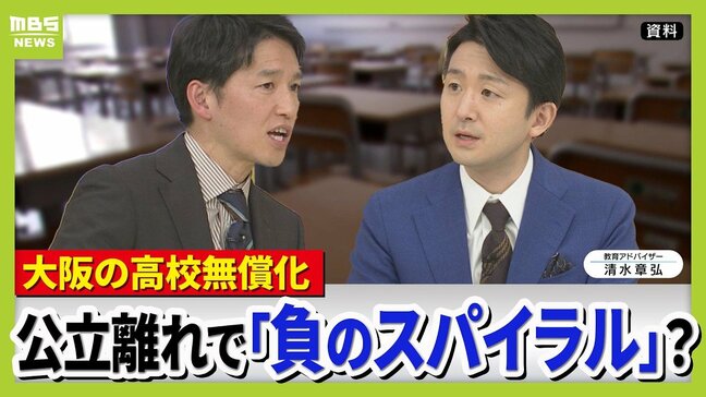 【「公立いじめ」との声も】授業料無償化先駆けた大阪のいま…公立高校の約４割が定員割れ『私立有利・公立不利』の状況は“負のスパイラル”生む懸念【教育アドバイザー・清水章弘さん解説】|TBS NEWS DIG