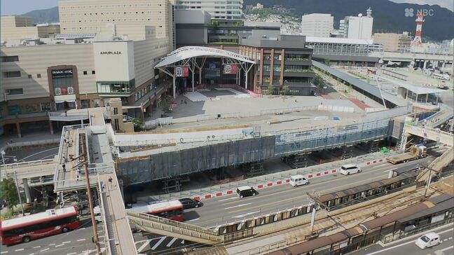 長崎駅前 歩道橋工事に伴う仮設歩道橋 撤去へ|TBS NEWS DIG