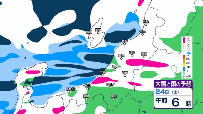 【 新潟の大雪予想 】あす24日(土)正午までの1時間ごとの降雪シミュレーションは？（23日午前9時更新）　|　新潟のニュース・天気｜BSN NEWS｜BSN新潟放送
