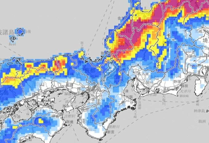 【大雪情報】近畿北部８日夜はじめ頃にかけて『警報級の大雪』となる見込み　滋賀・長浜市で積雪87㎝　近畿中部や南部でも大雪に　交通機関などに影響が出るおそれ【大雪と雨と風のシミュレーション】|TBS NEWS DIG