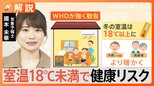 WHOが強く勧告「冬の室温は18度以上」が目安 18度未満で脳卒中や心臓病などのリスク高まる【Nスタ解説】|TBS NEWS DIG