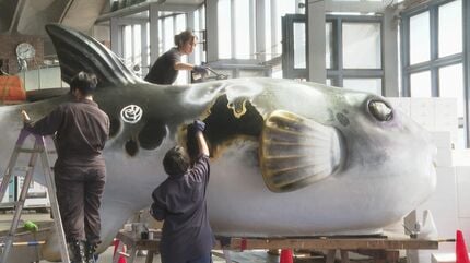 フグのオブジェ 置物 フグ【国産】 展示しているフグの置物は80種類