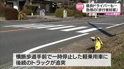 違反になるんですね」横断歩行者妨害が急増 5年前の10倍以上の摘発数